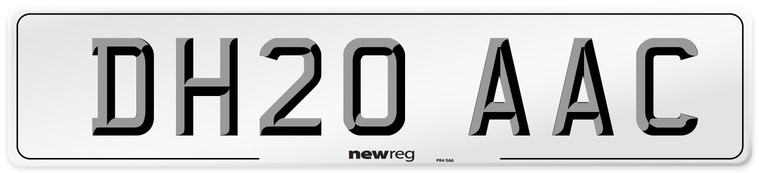 DH20 AAC Number Plate from New Reg